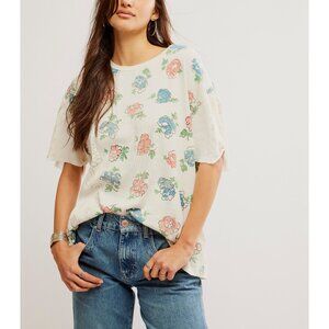 FREE PEOPLE We The Free Nina Boheme Printed Tee / Ivory Combo